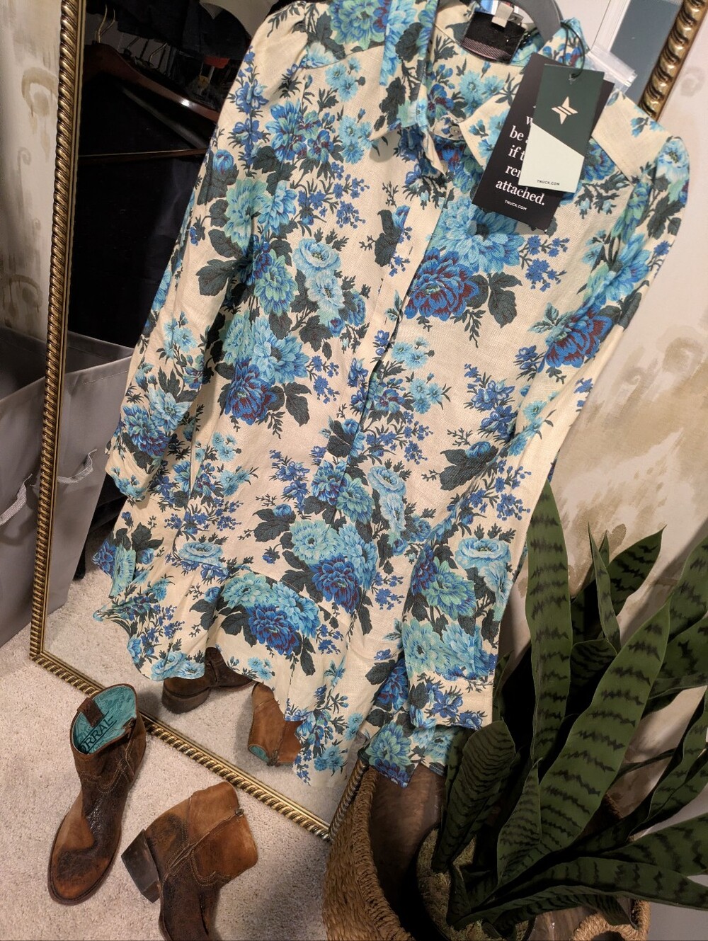 Tuckernuck Blue Floral Button-Up Callahan Dress